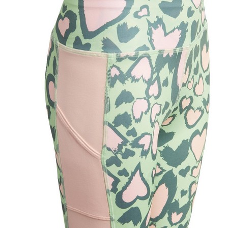 Kids Girls Aeroready Printed Leggings, Multicolour, A901_ONE, large image number 4