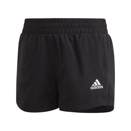 Kids Girls Aeroready Woven Shorts, Black, A901_ONE, large image number 21