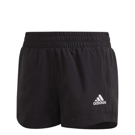 Kids Girls Aeroready Woven Shorts, Black, A901_ONE, large image number 22