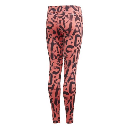 Kids Girls Equip Aeroready Printed Leggings, Red, A901_ONE, large image number 1