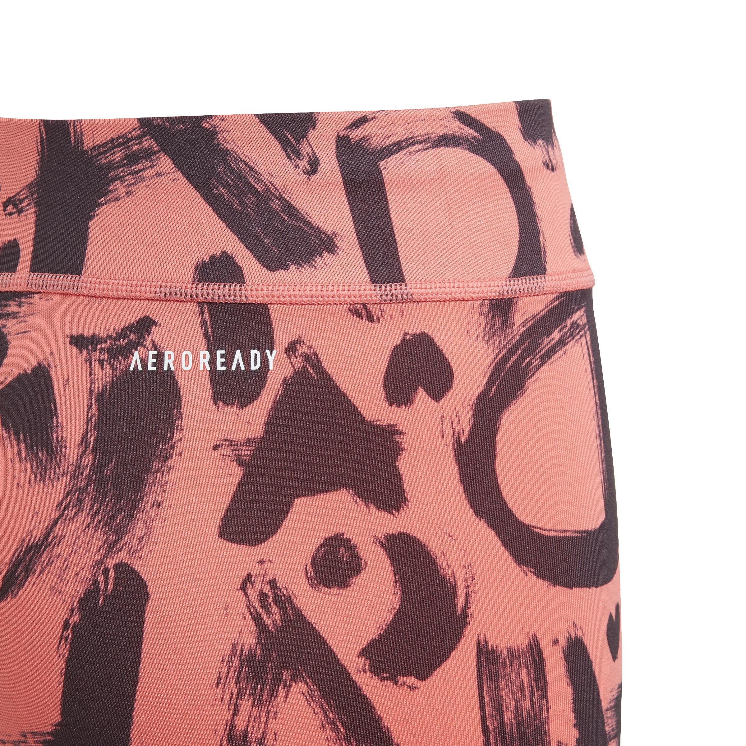 Kids Equip Aeroready Printed Leggings, Red, A901_ONE, large image number 3