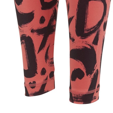 Kids Girls Equip Aeroready Printed Leggings, Red, A901_ONE, large image number 5