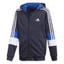 Kids Boys Must Haves Aeroready 3-Stripes Full-Zip Hoodie, Navy, A901_ONE, thumbnail image number 0