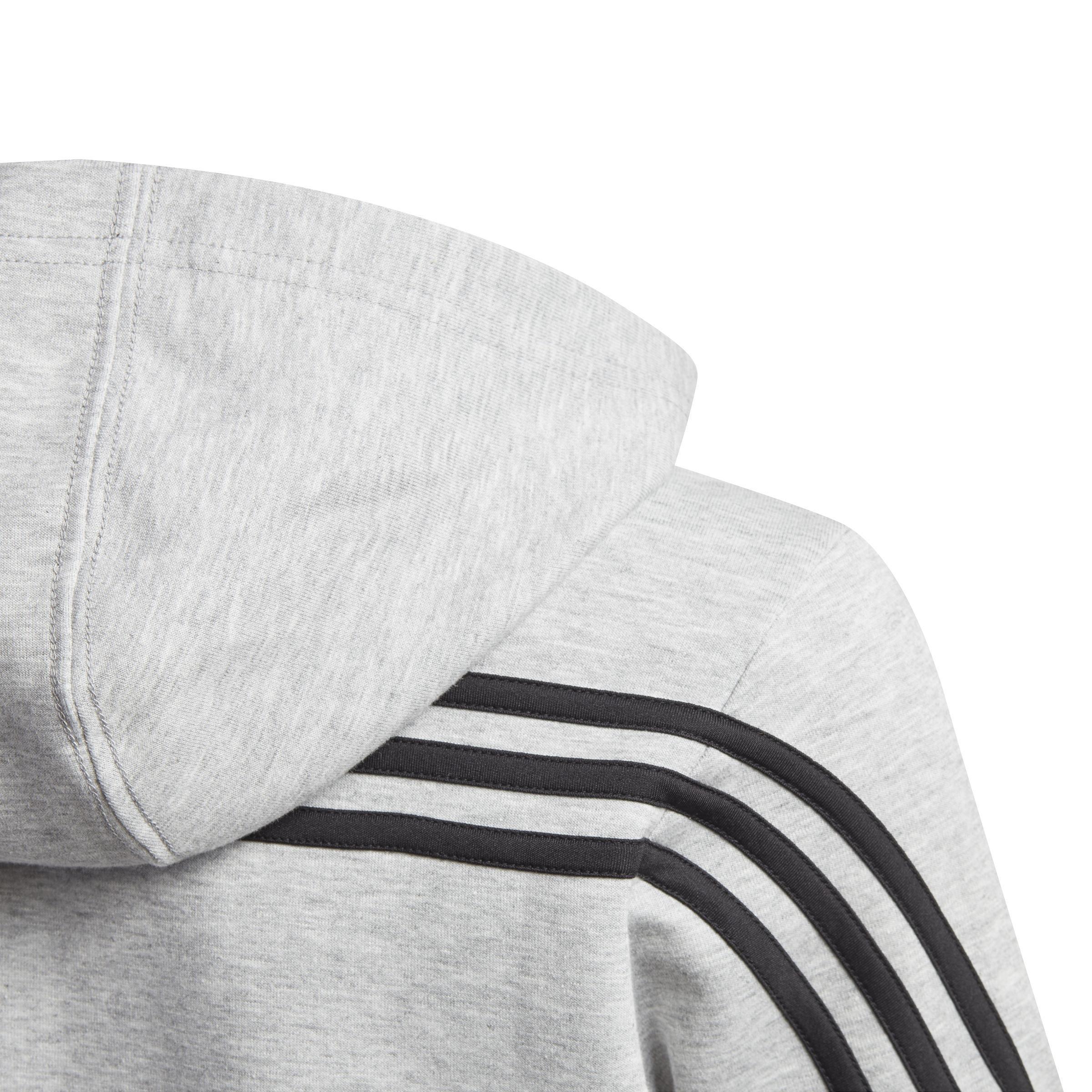 Kids Boys 3-Stripes Doubleknit Full-Zip Hoodie, Grey, A901_ONE, large image number 3