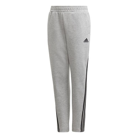 Kids Boys 3-Stripes Doubleknit Tapered Leg Tracksuit Bottoms, Grey, A901_ONE, large image number 1