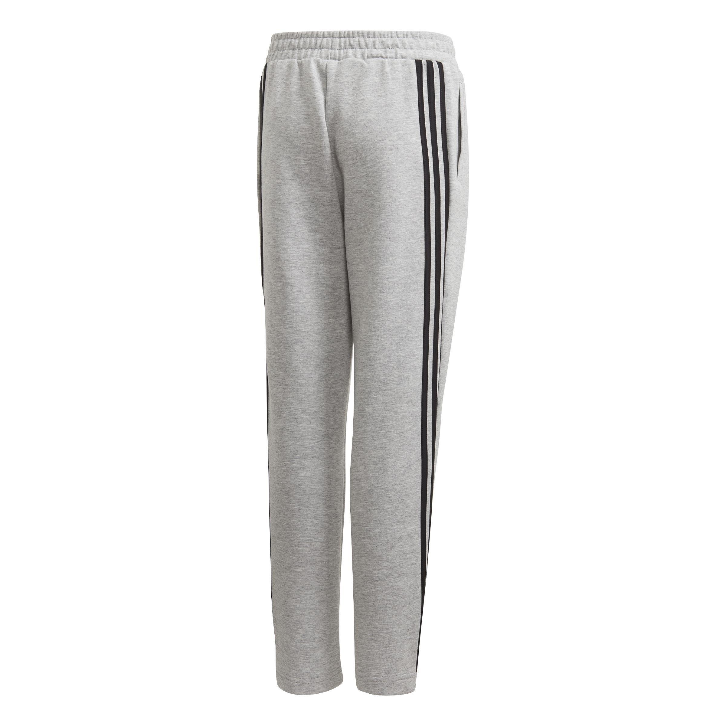 Kids 3-Stripes Doubleknit Tapered Leg Tracksuit Bottoms, Grey, A901_ONE, medium