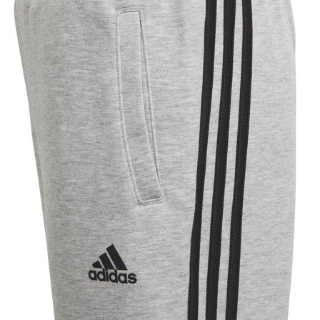 Kids Boys 3-Stripes Doubleknit Tapered Leg Tracksuit Bottoms, Grey, A901_ONE, large image number 3