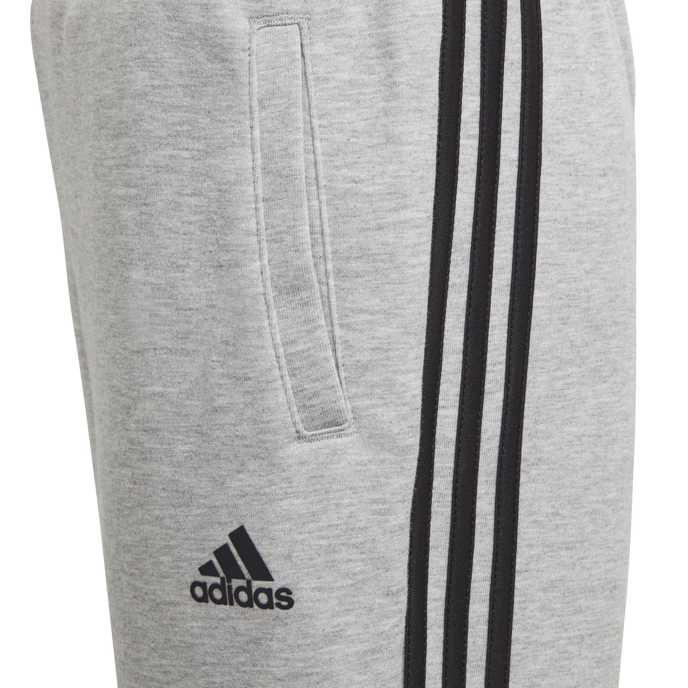 Kids 3-Stripes Doubleknit Tapered Leg Tracksuit Bottoms, Grey, A901_ONE, large image number 3