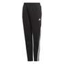 Kids Boys 3-Stripes Doubleknit Tapered Leg Tracksuit Bottoms, Black, A901_ONE, thumbnail image number 0