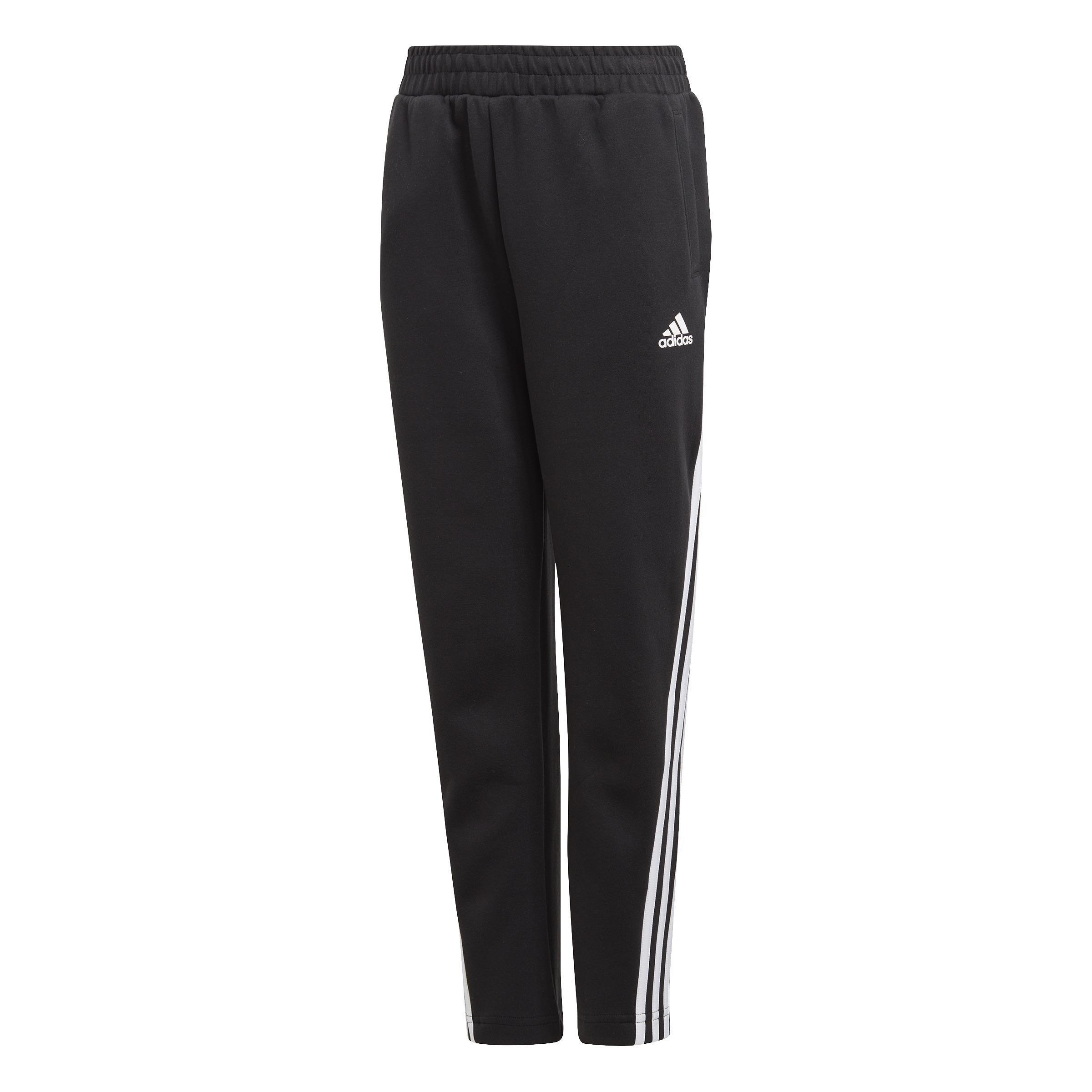 Kids 3-Stripes Doubleknit Tapered Leg Tracksuit Bottoms, Black, A901_ONE, large image number 0