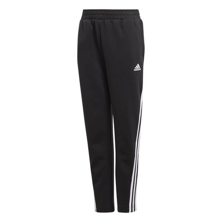 Kids Boys 3-Stripes Doubleknit Tapered Leg Tracksuit Bottoms, Black, A901_ONE, large image number 1