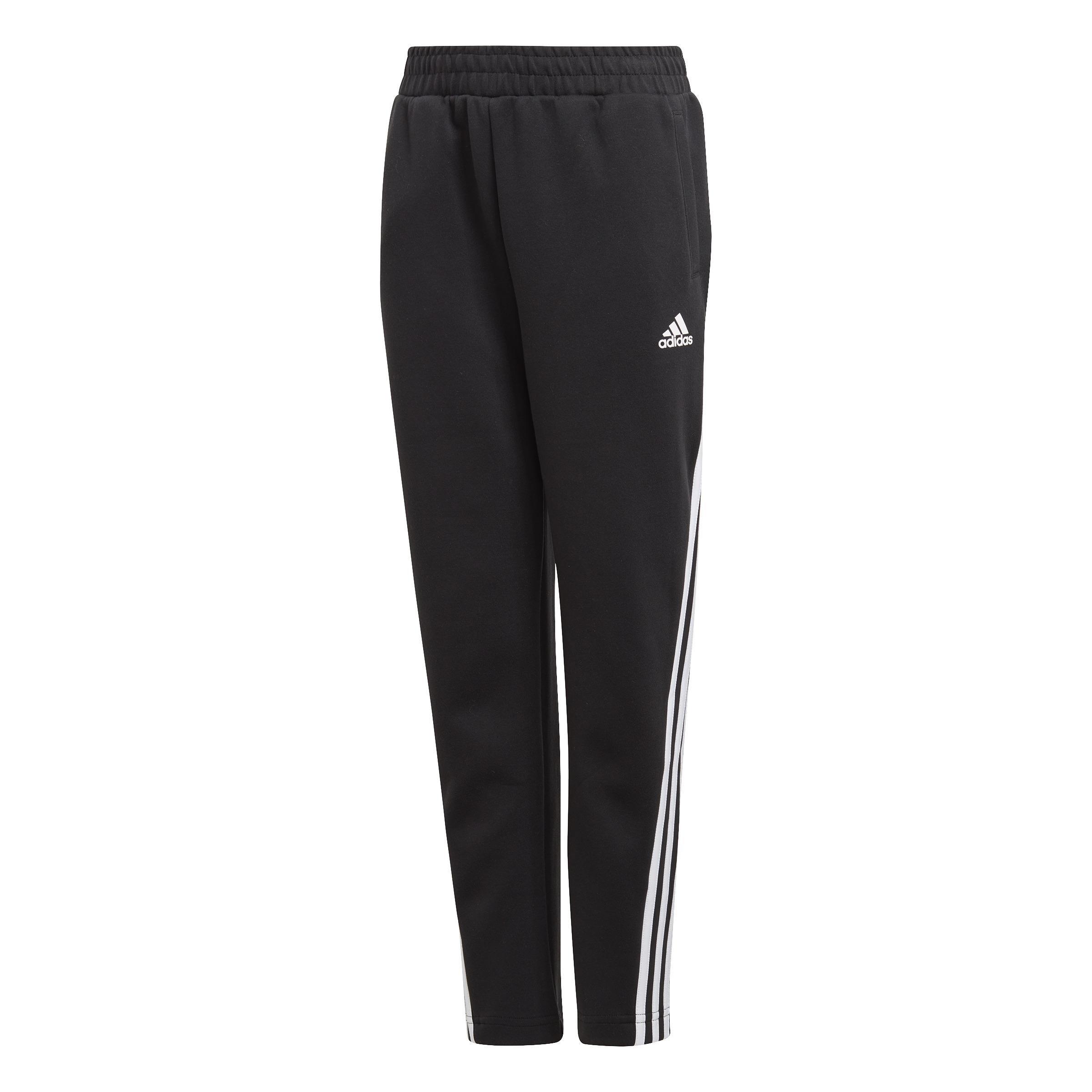 Kids 3-Stripes Doubleknit Tapered Leg Tracksuit Bottoms, Black, A901_ONE, large image number 1