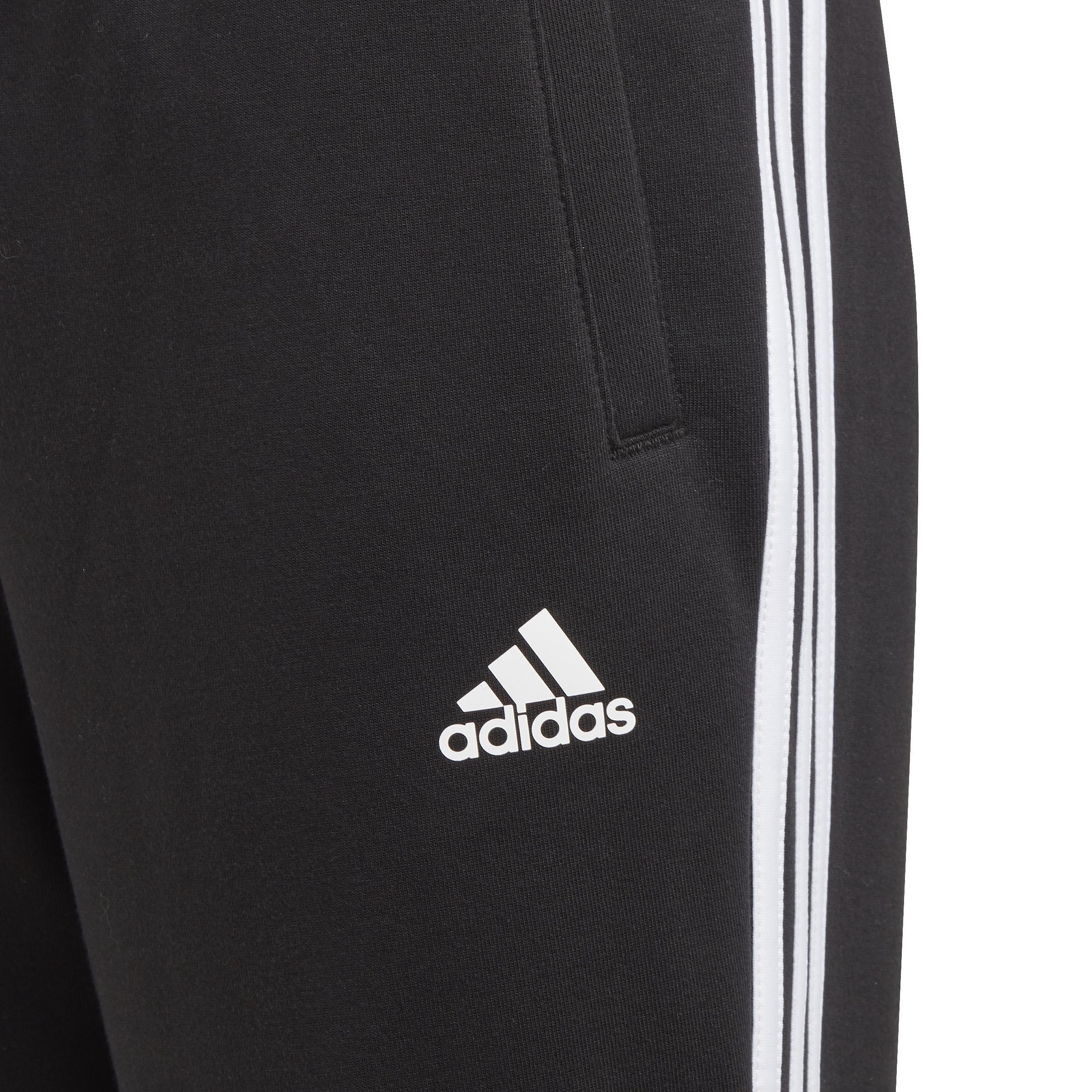 Kids 3-Stripes Doubleknit Tapered Leg Tracksuit Bottoms, Black, A901_ONE, large image number 3