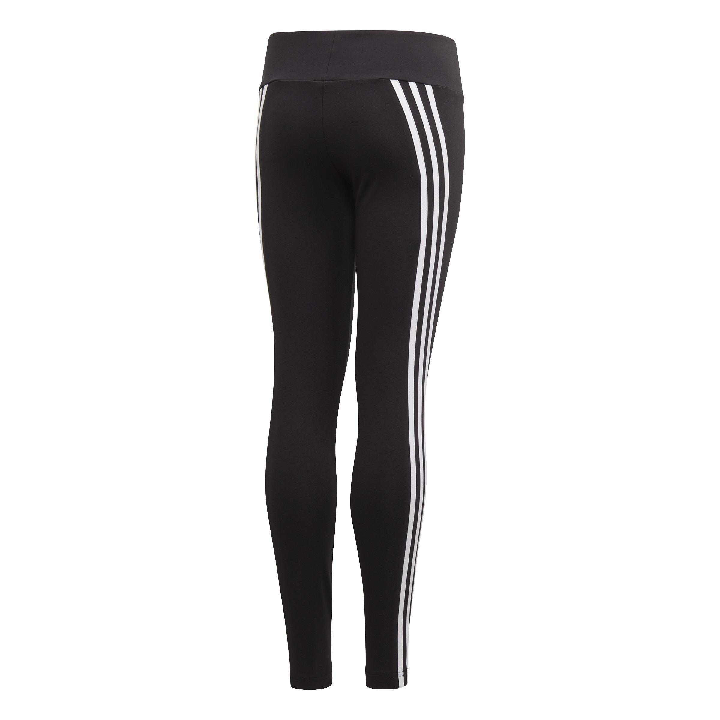 Kids 3-Stripes Cotton Leggings, Black, , large image number 2