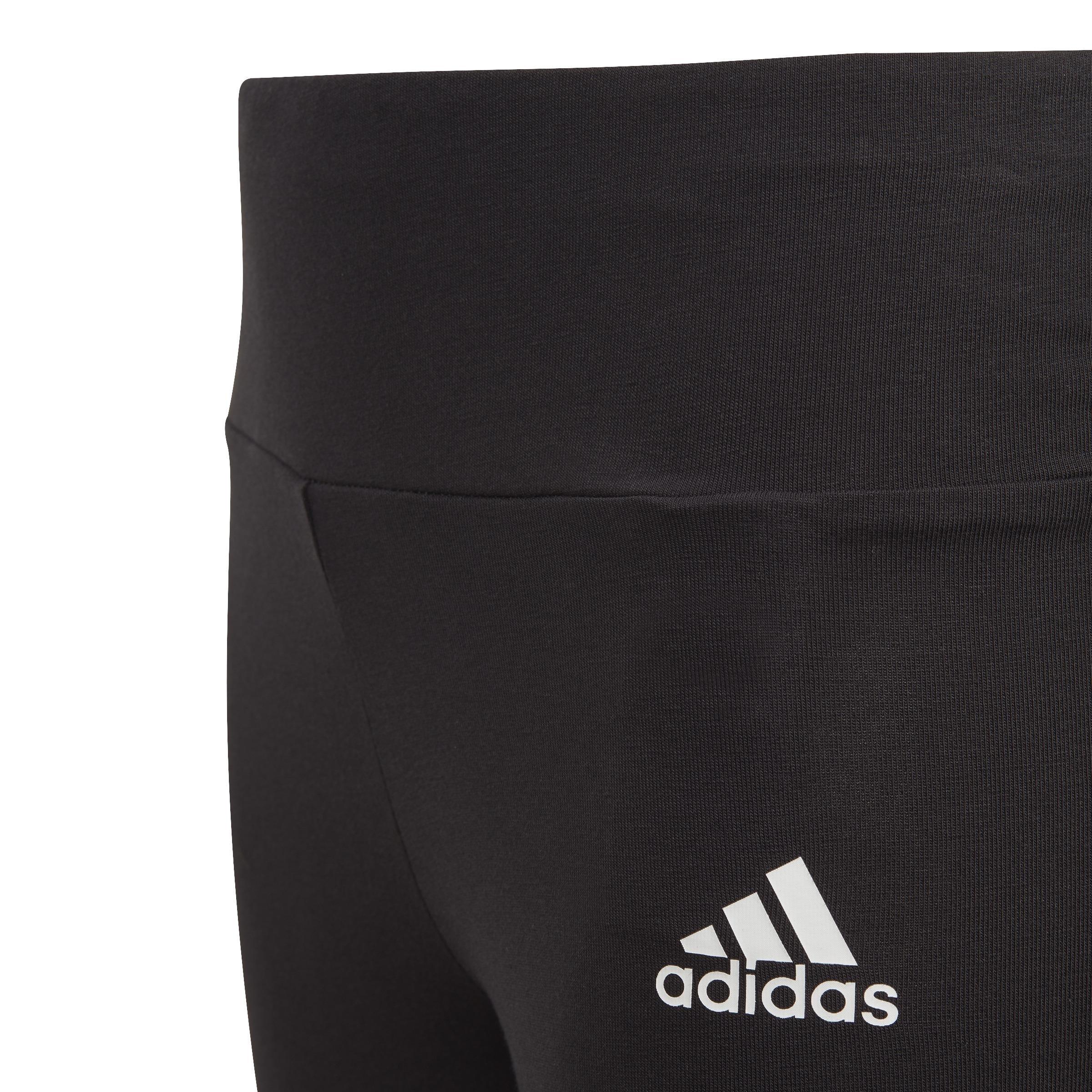 Kids 3-Stripes Cotton Leggings, Black, , large image number 3