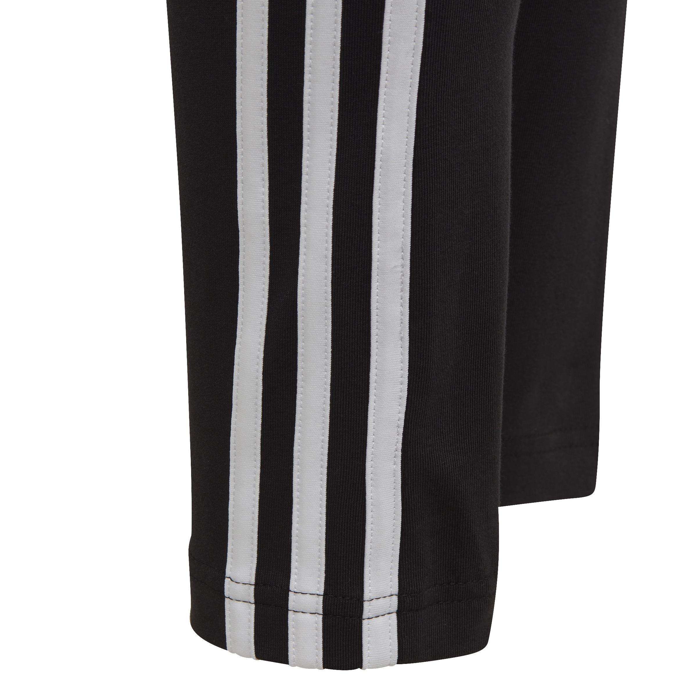 Kids 3-Stripes Cotton Leggings, Black, , large image number 5