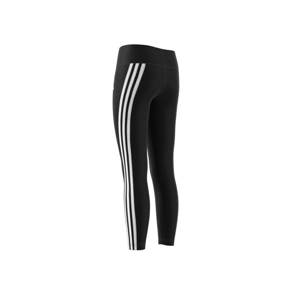 Kids 3-Stripes Cotton Leggings, Black, A901_ONE, large image number 6