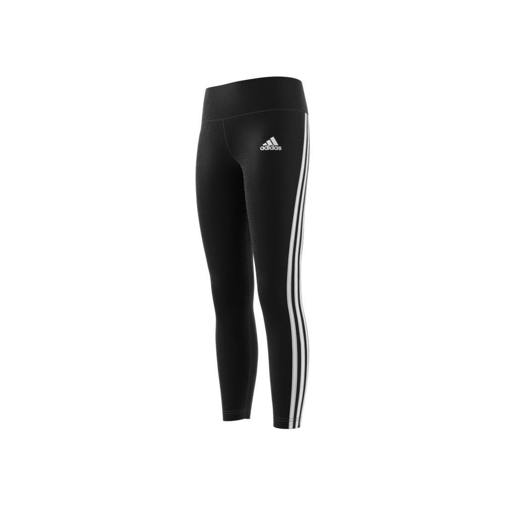 Kids 3-Stripes Cotton Leggings, Black, , large image number 7