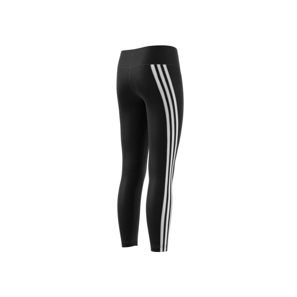 Kids 3-Stripes Cotton Leggings, Black, , large image number 8