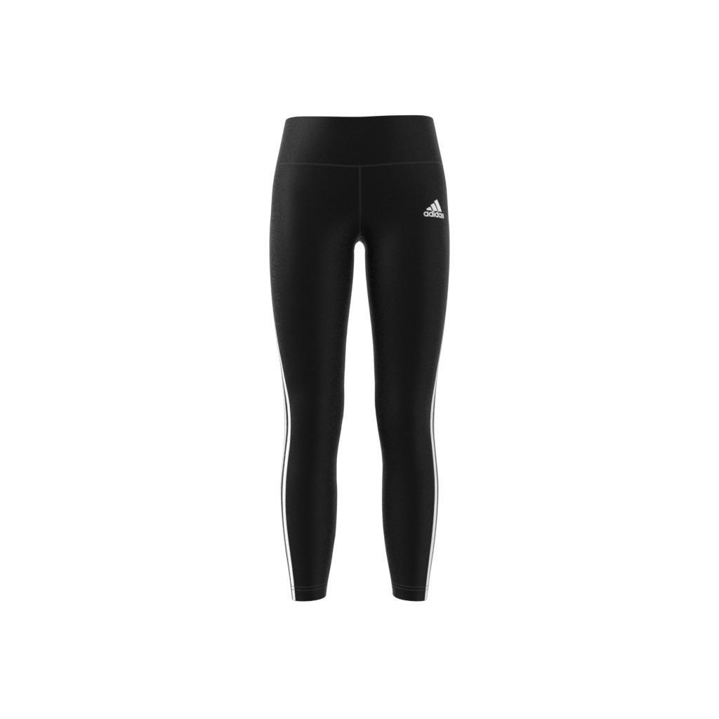 Kids 3-Stripes Cotton Leggings, Black, , large image number 9