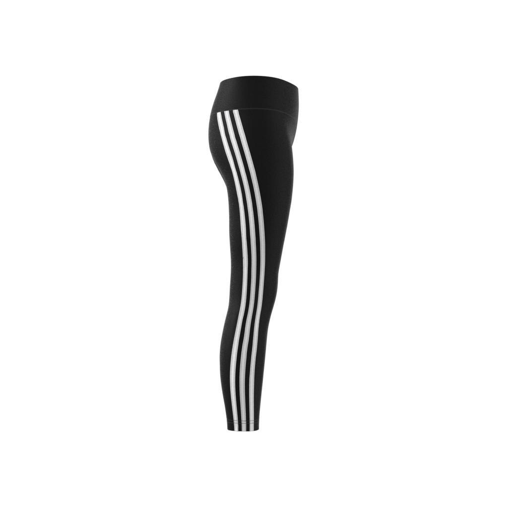 Kids 3-Stripes Cotton Leggings, Black, , large image number 12