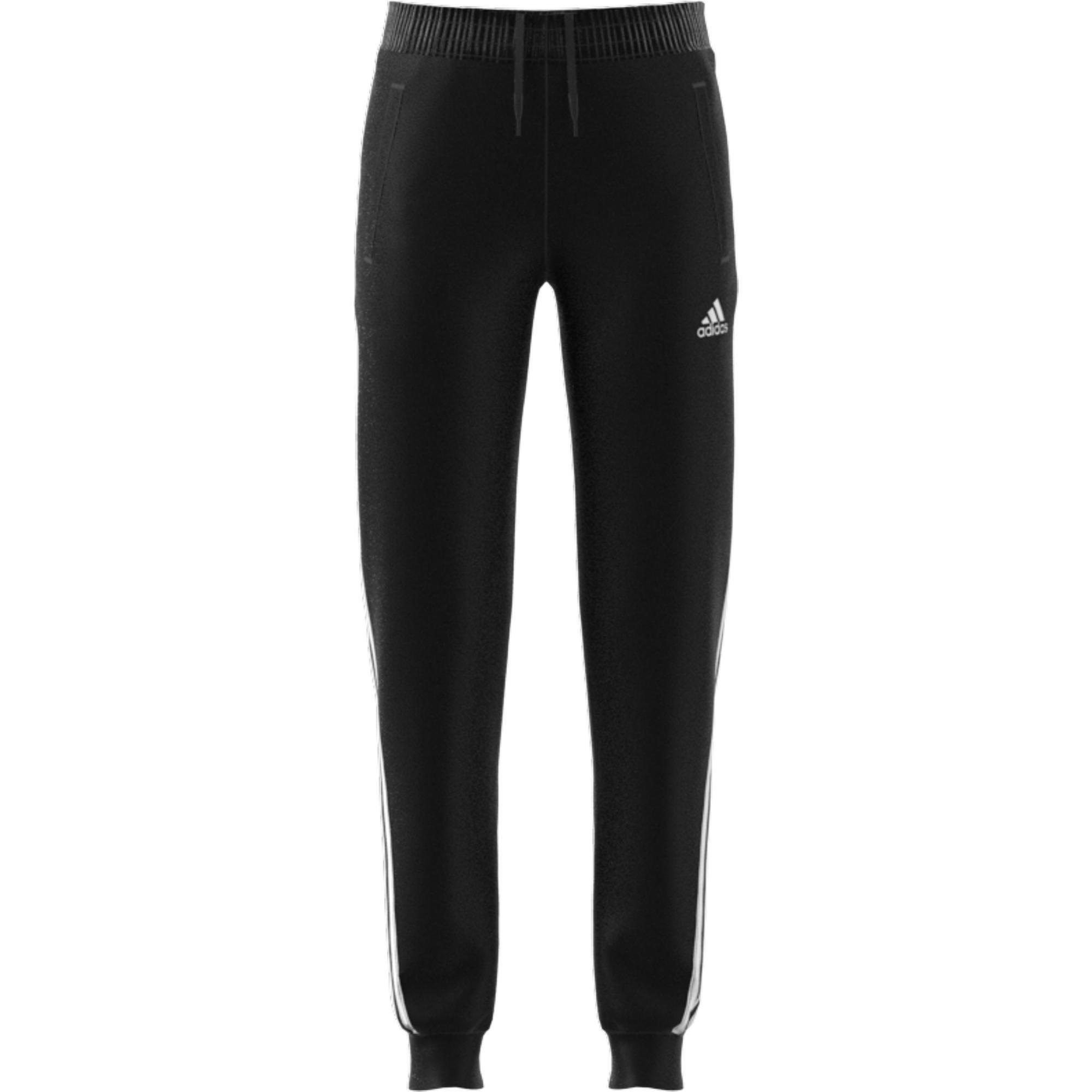 Kids 3-Stripes Tapered Leg Tracksuit Bottoms, Black, , large image number 0