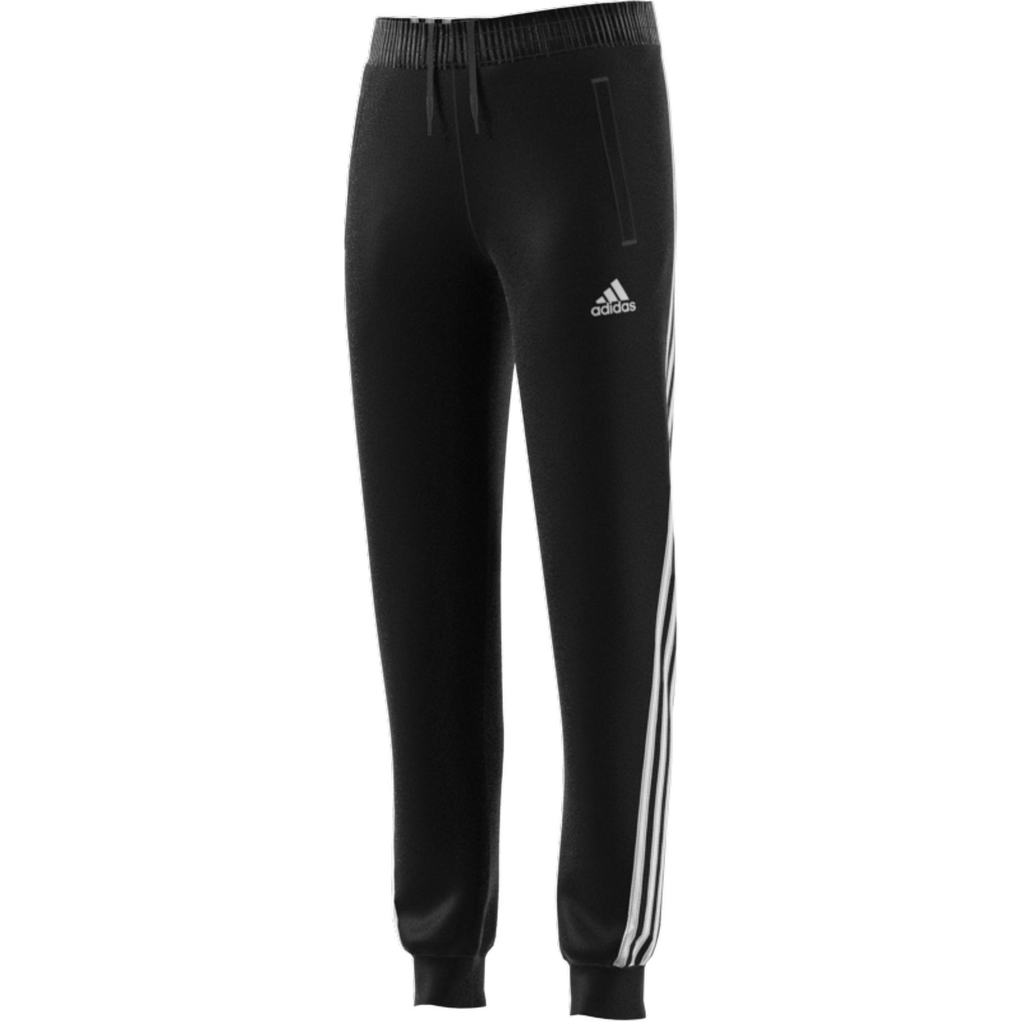 Kids 3-Stripes Tapered Leg Tracksuit Bottoms, Black, , large image number 1