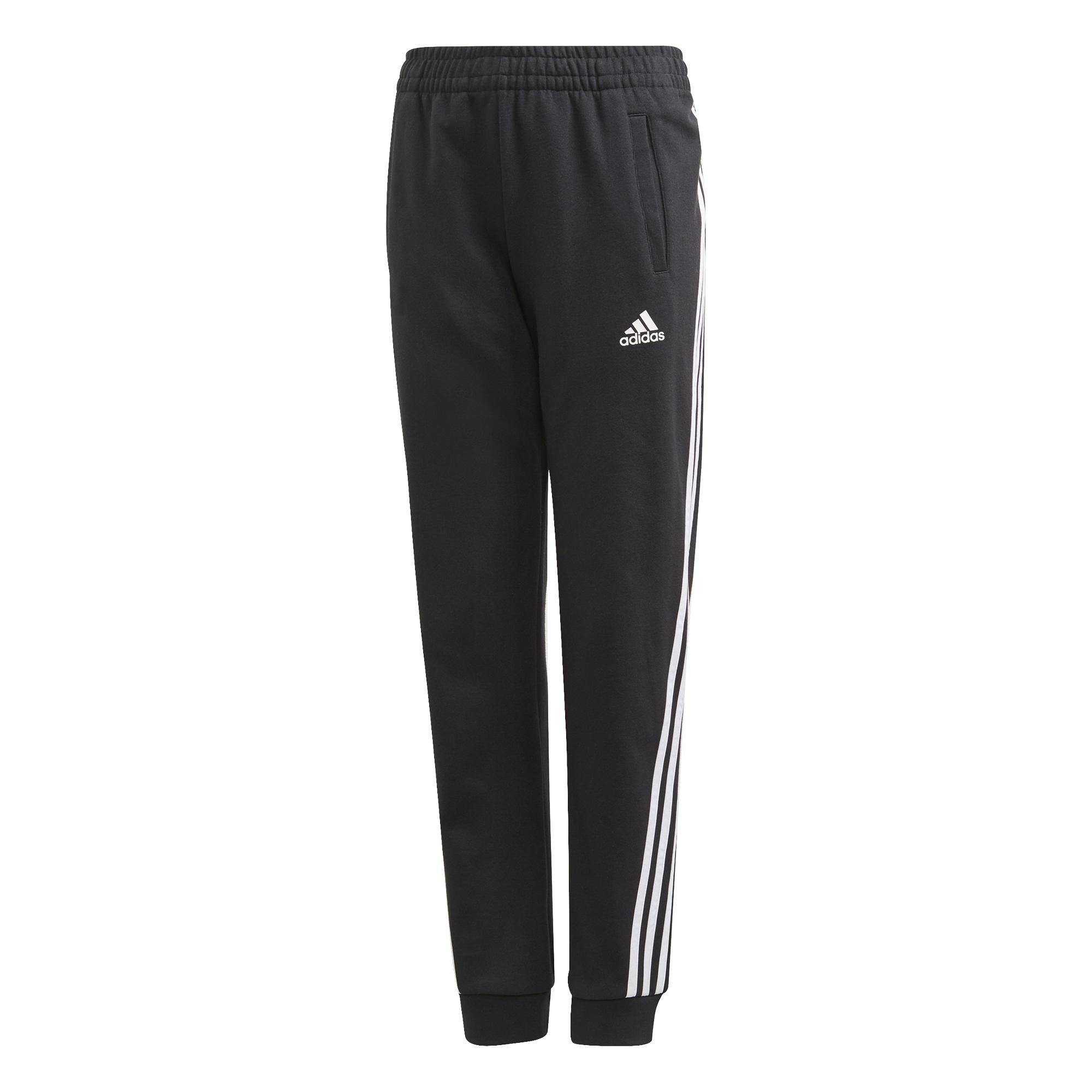 Kids 3-Stripes Tapered Leg Tracksuit Bottoms, Black, , large image number 2