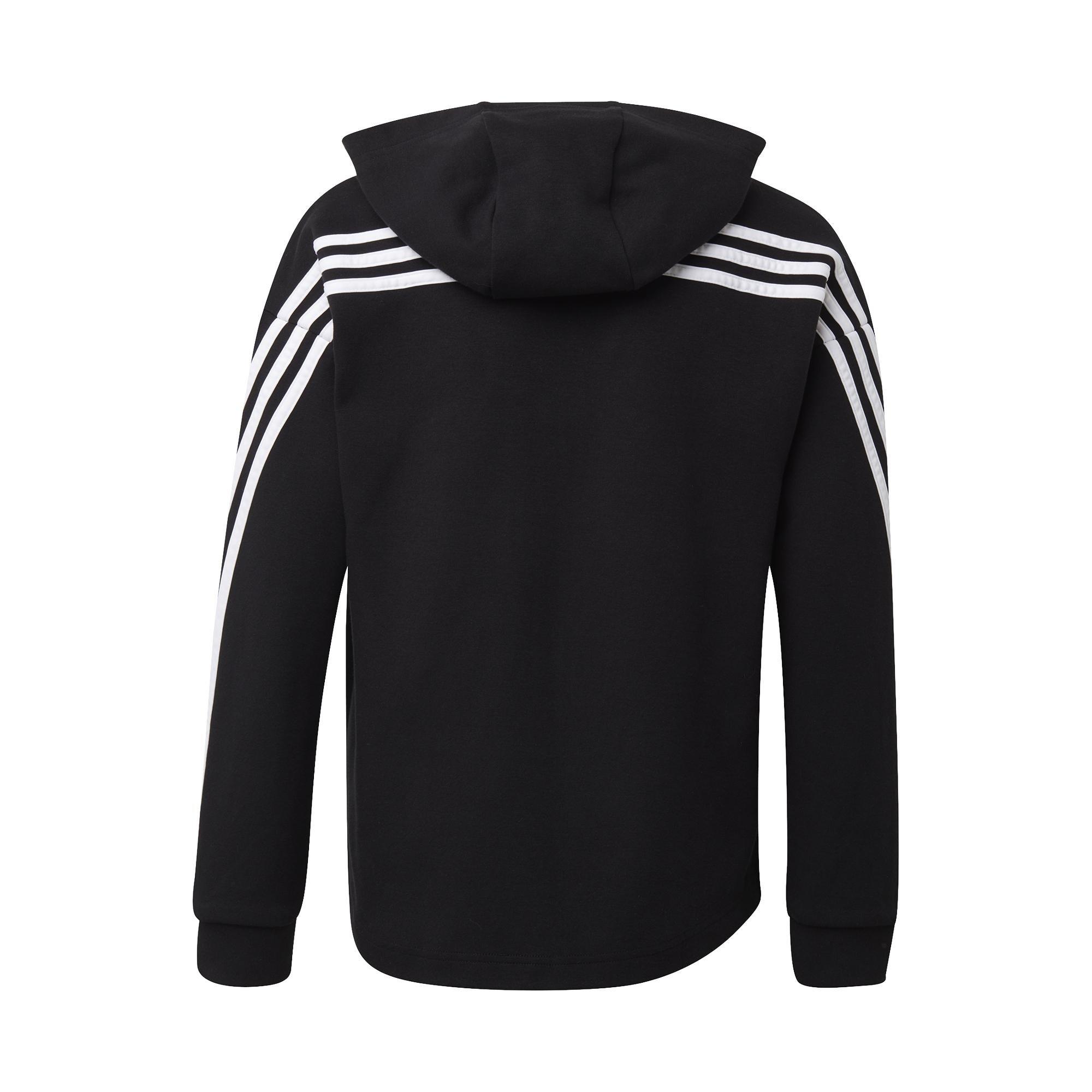 Kids 3-Stripes Full-Zip Hoodie, Black, A901_ONE, large image number 1