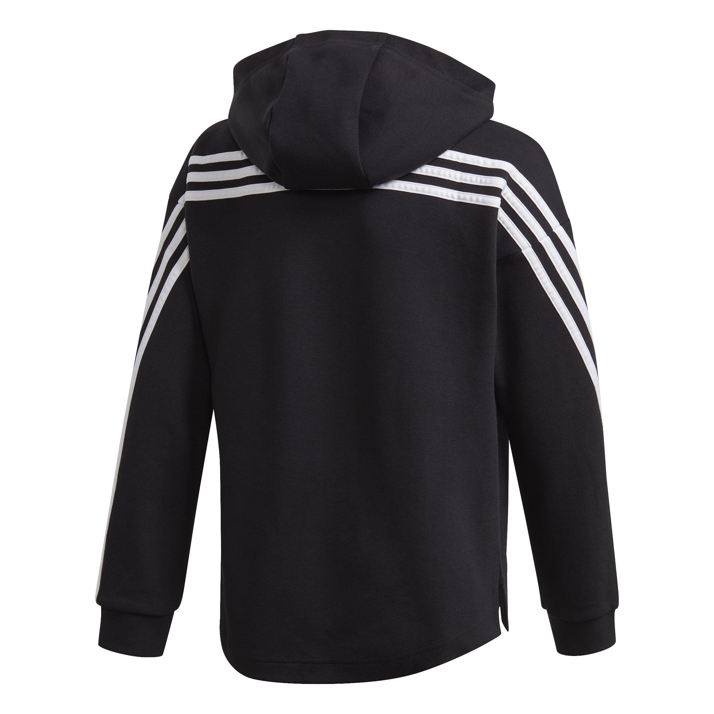 Kids 3-Stripes Full-Zip Hoodie, Black, A901_ONE, large image number 6