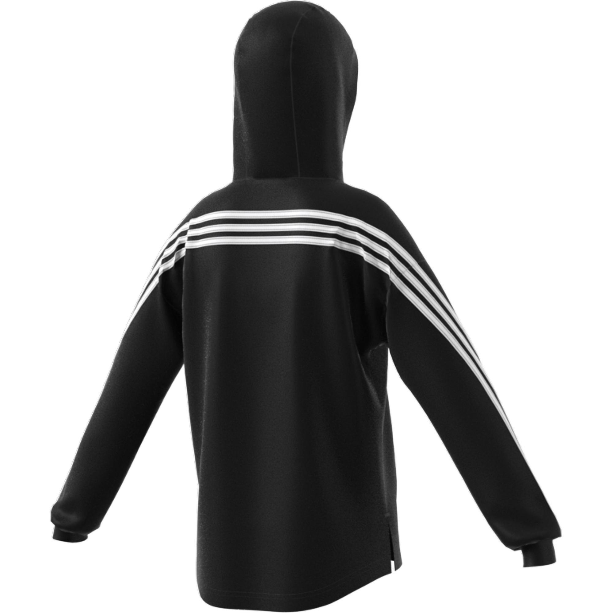 Kids 3-Stripes Full-Zip Hoodie, Black, A901_ONE, large image number 7