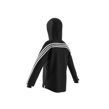 Kids Girls 3-Stripes Full-Zip Hoodie, Black, A901_ONE, large image number 17