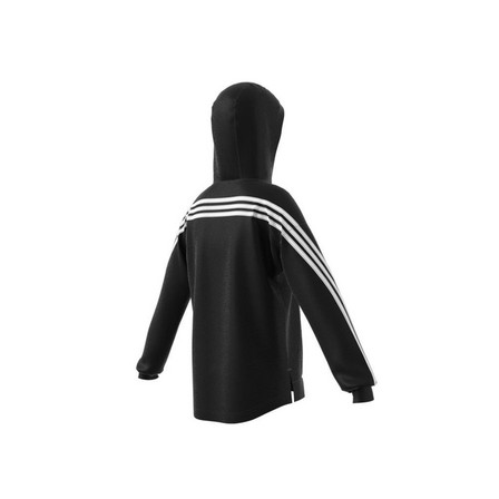 Kids Girls 3-Stripes Full-Zip Hoodie, Black, A901_ONE, large image number 22