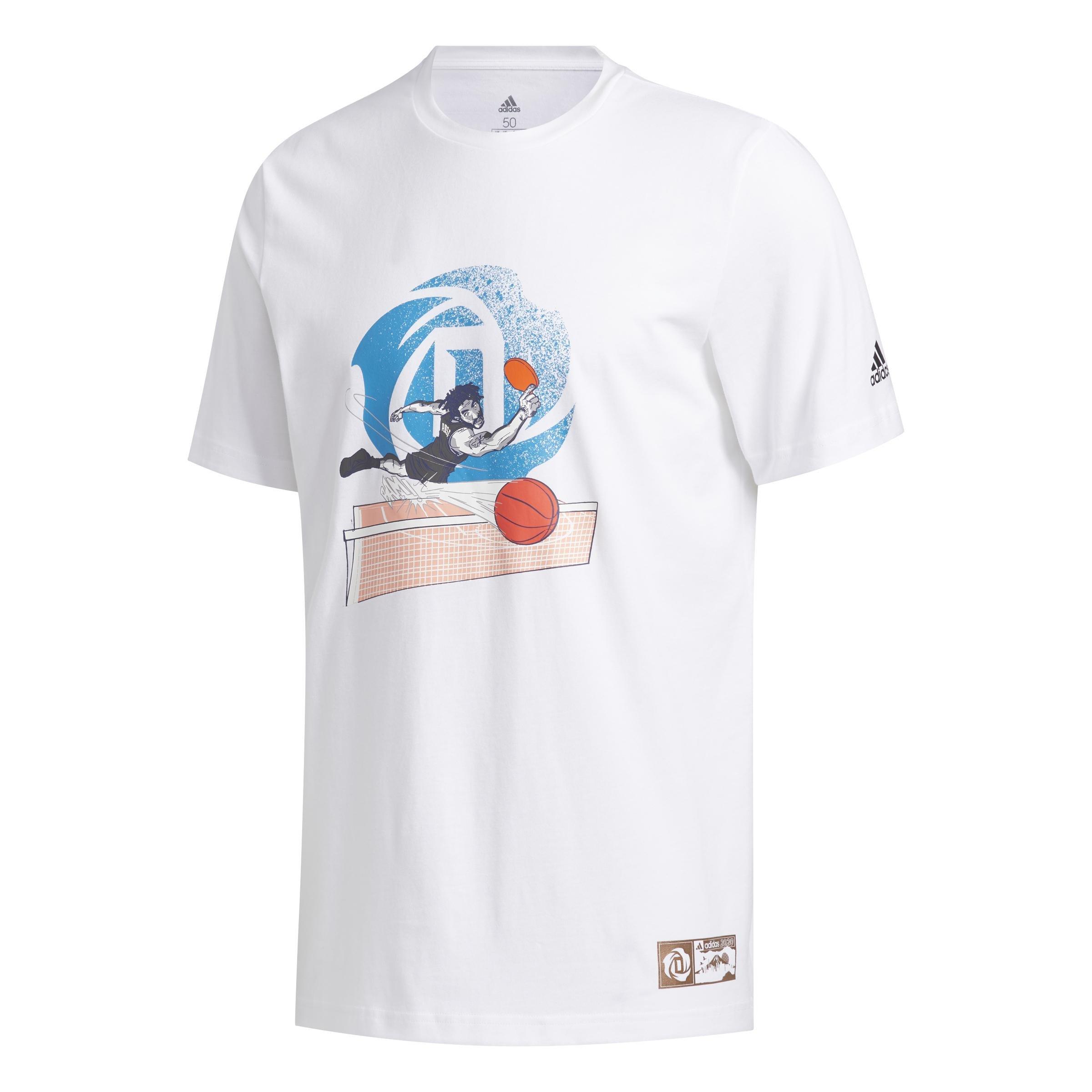 Men D Rose Geek Up Pong T-Shirt, White, A901_ONE, large image number 0