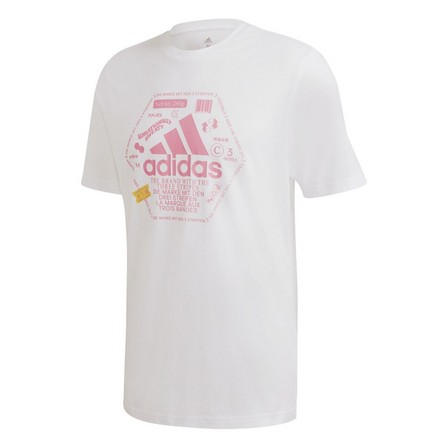 Men Adidas Athletics Graphic T-Shirt, White, A901_ONE, large image number 2