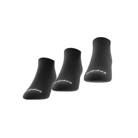 Unisex No-Show Socks 3 Pairs, Black, A901_ONE, large image number 1
