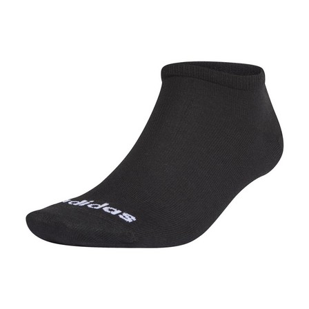 Unisex No-Show Socks 3 Pairs, Black, A901_ONE, large image number 2