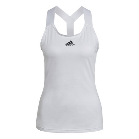 Women Tennis Y-Tank Top, White, A901_ONE, large image number 2