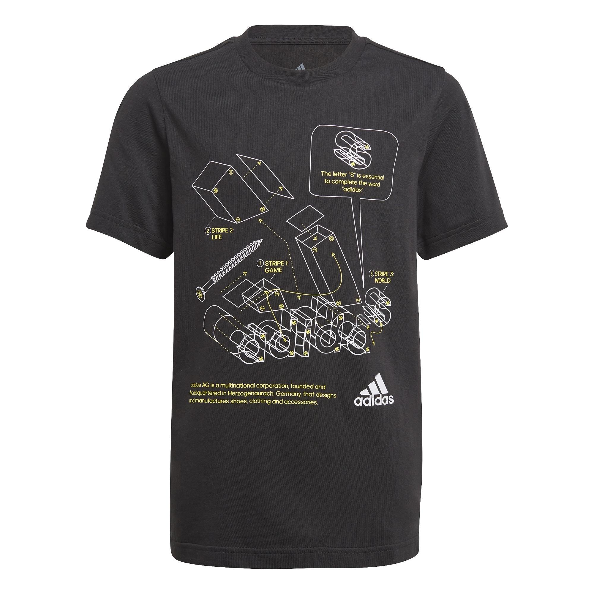 Kids Tech Sports Graphic T-Shirt, Black, A901_ONE, large image number 5