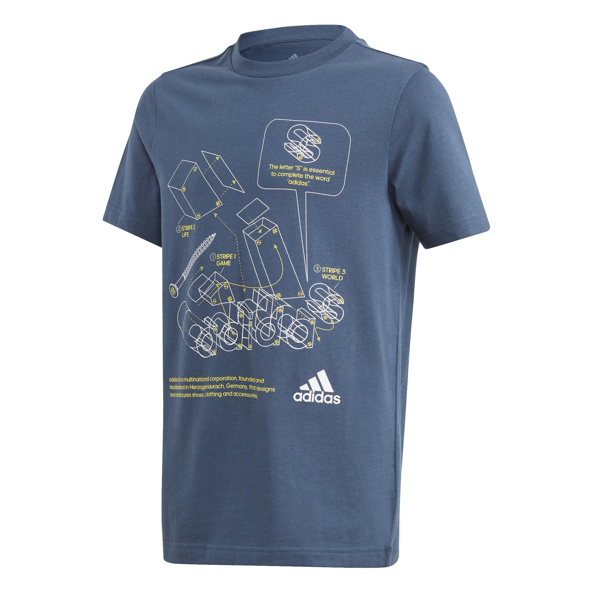 Kids Tech Sports Graphic T-Shirt Crew, Blue, A901_ONE, large image number 0