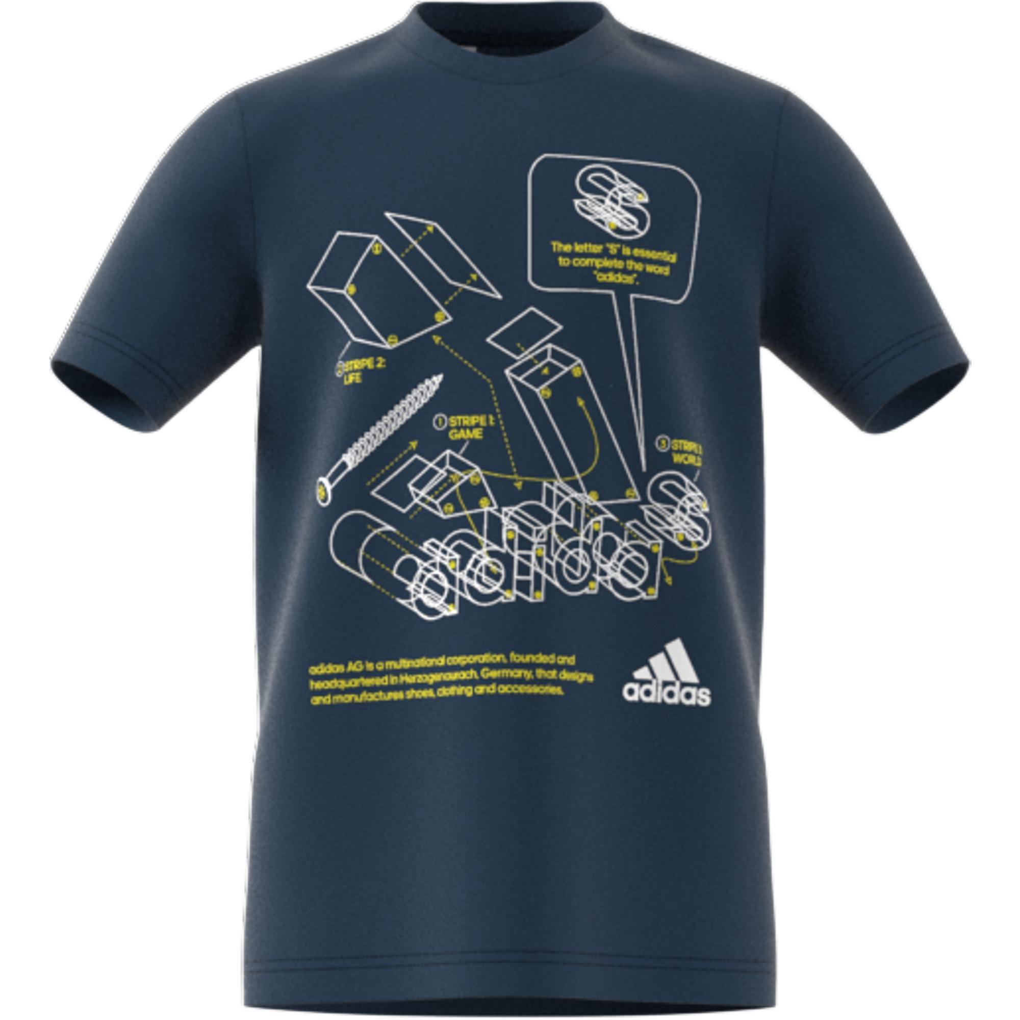 Kids Tech Sports Graphic T-Shirt Crew, Blue, A901_ONE, large image number 2