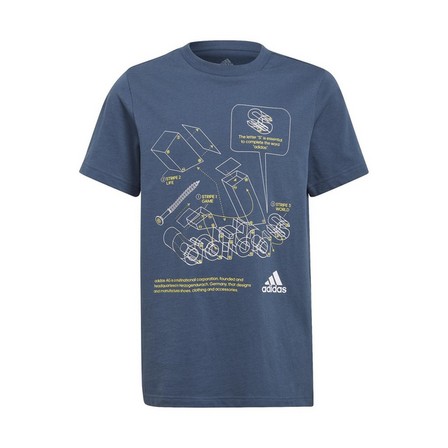 Kids Boys Tech Sports Graphic T-Shirt Crew, Navy, A901_ONE, large image number 5