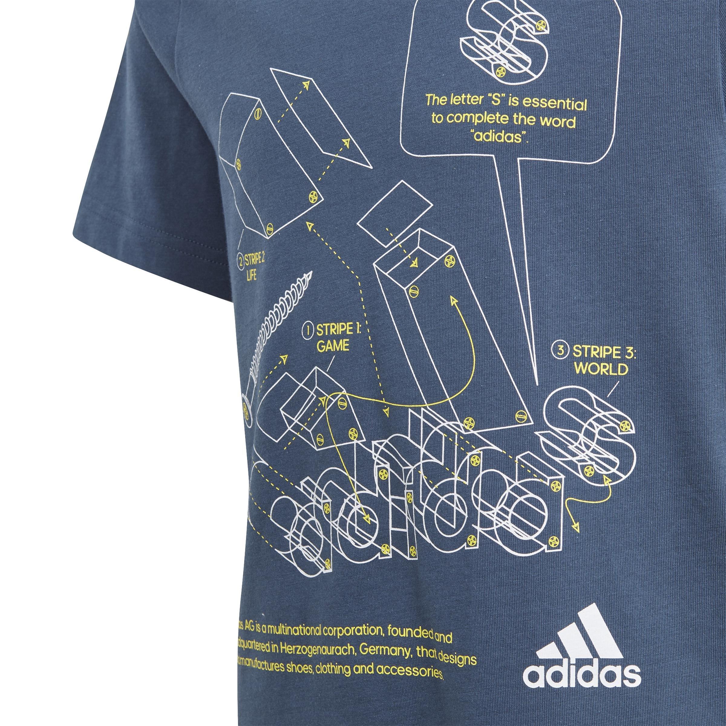 Kids Tech Sports Graphic T-Shirt Crew, Blue, A901_ONE, large image number 12