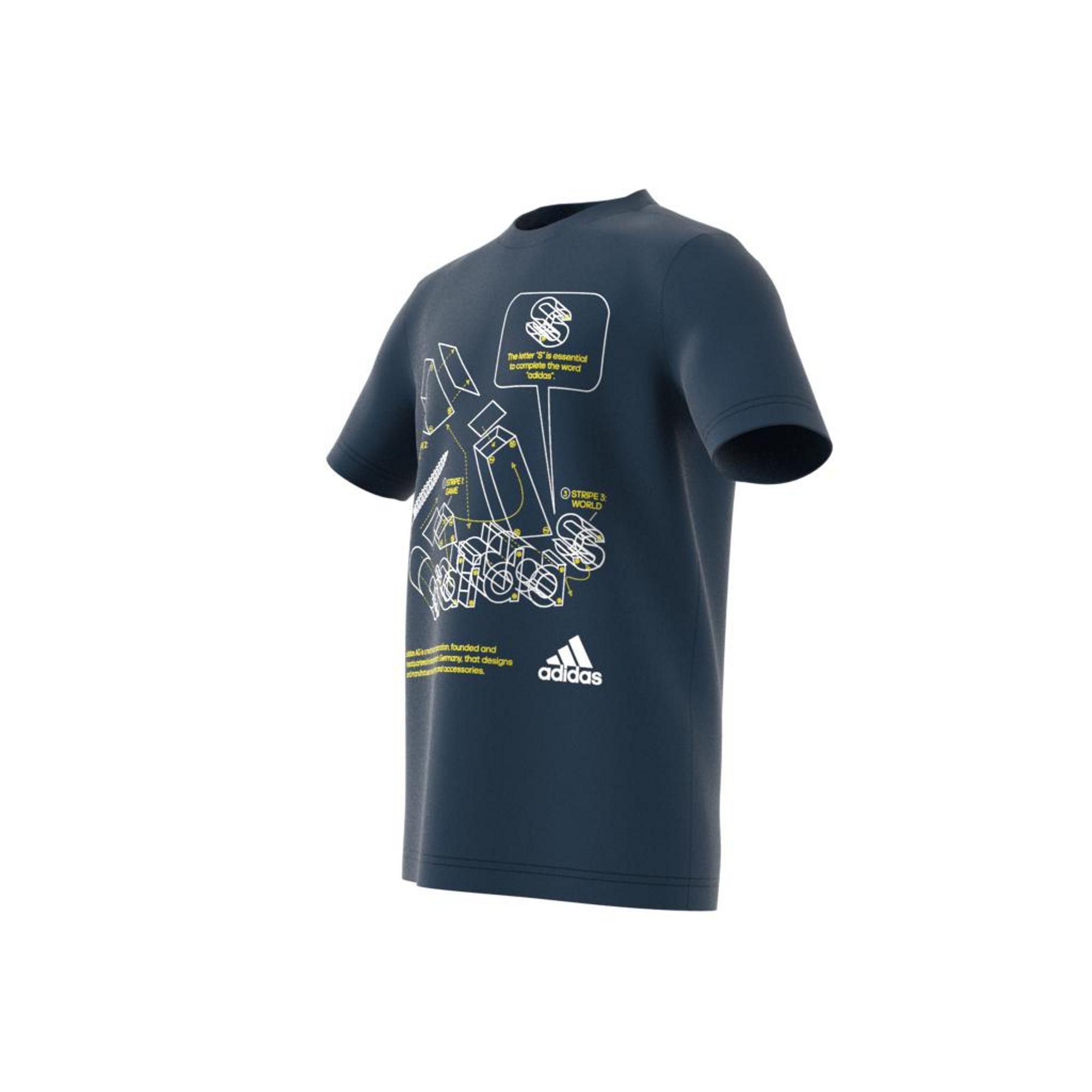 Kids Tech Sports Graphic T-Shirt Crew, Blue, A901_ONE, large image number 14