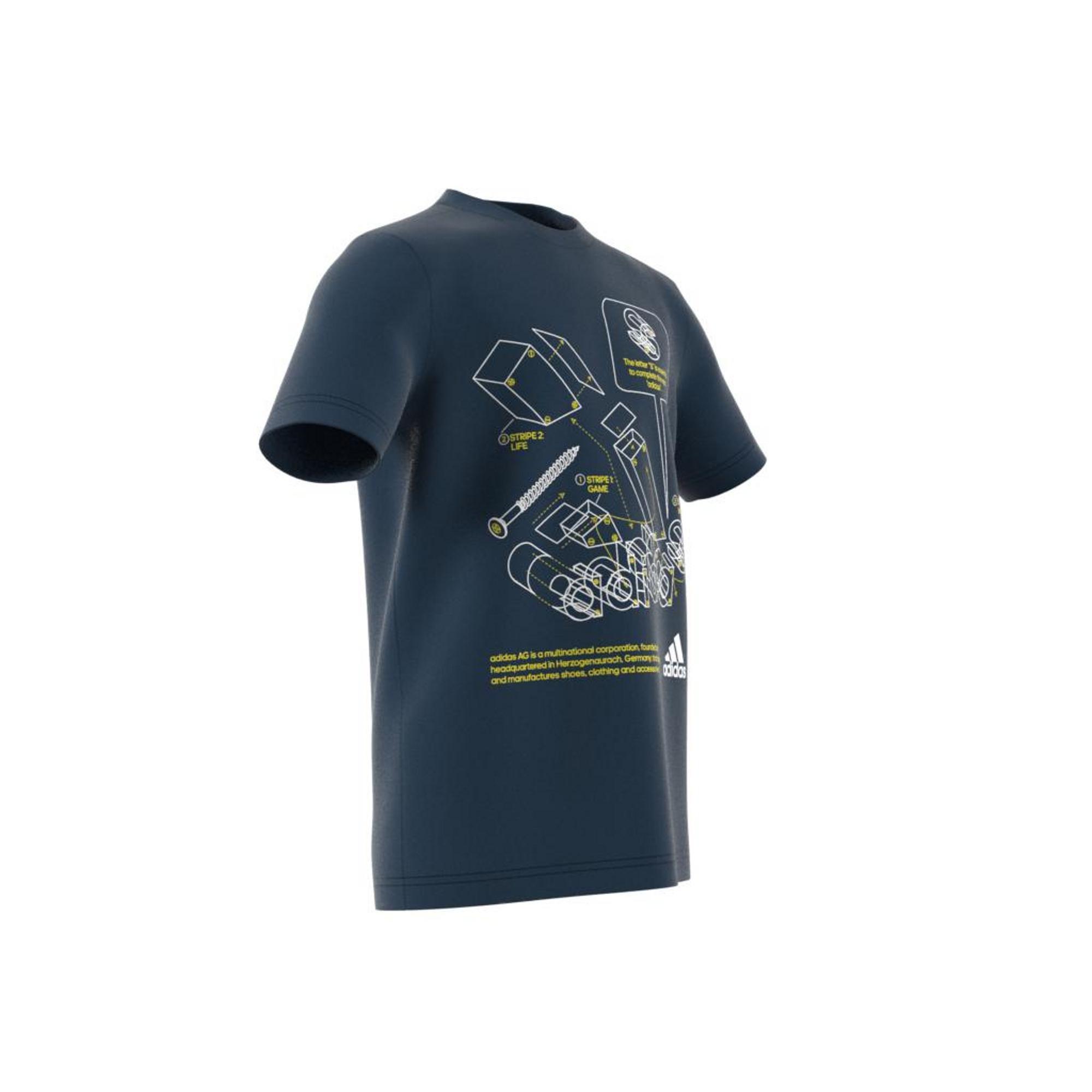 Kids Tech Sports Graphic T-Shirt Crew, Blue, A901_ONE, large image number 18