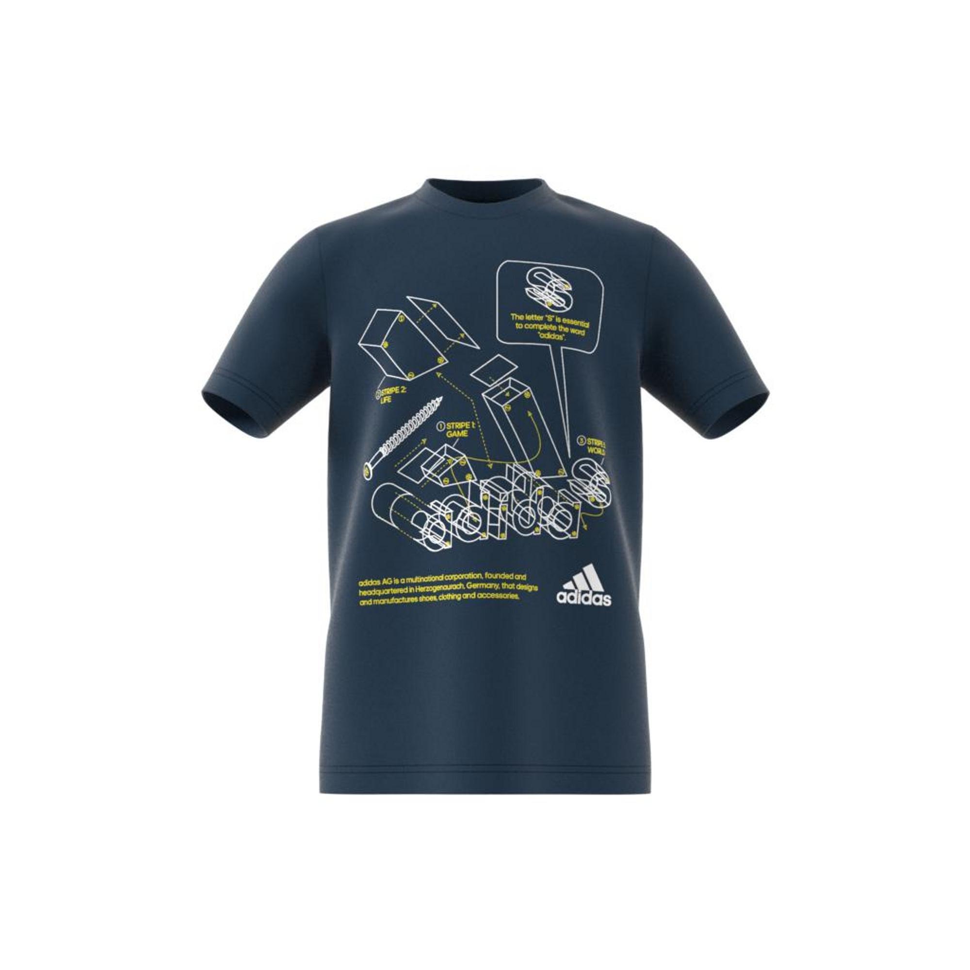 Kids Tech Sports Graphic T-Shirt Crew, Blue, A901_ONE, large image number 21