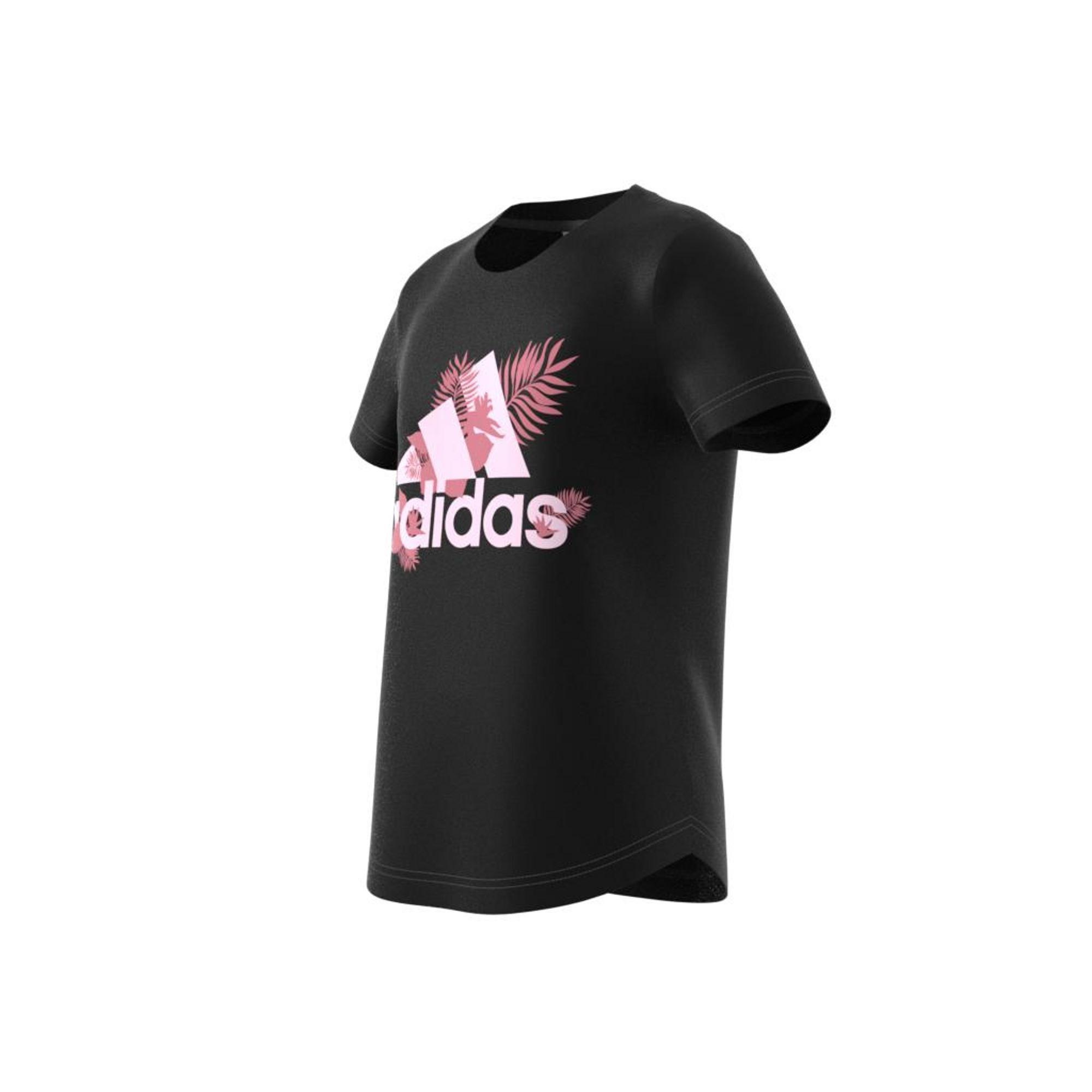 Kids Girls Tropical Sports Graphic T-Shirt, Black, A901_ONE, large image number 7