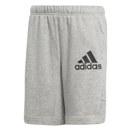 Kids Boys Badge Of Sport Shorts, Grey, A901_ONE, large image number 0