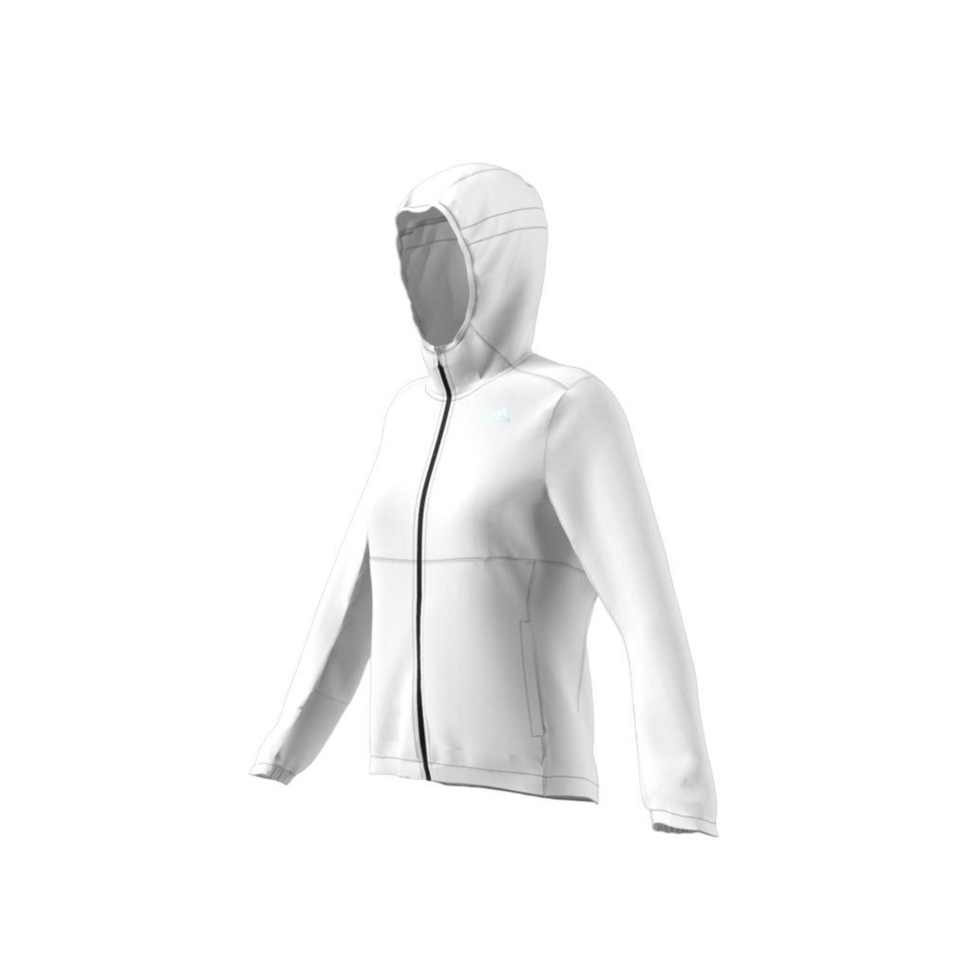 Own The Run Hooded Windbreaker, White, , large image number 14