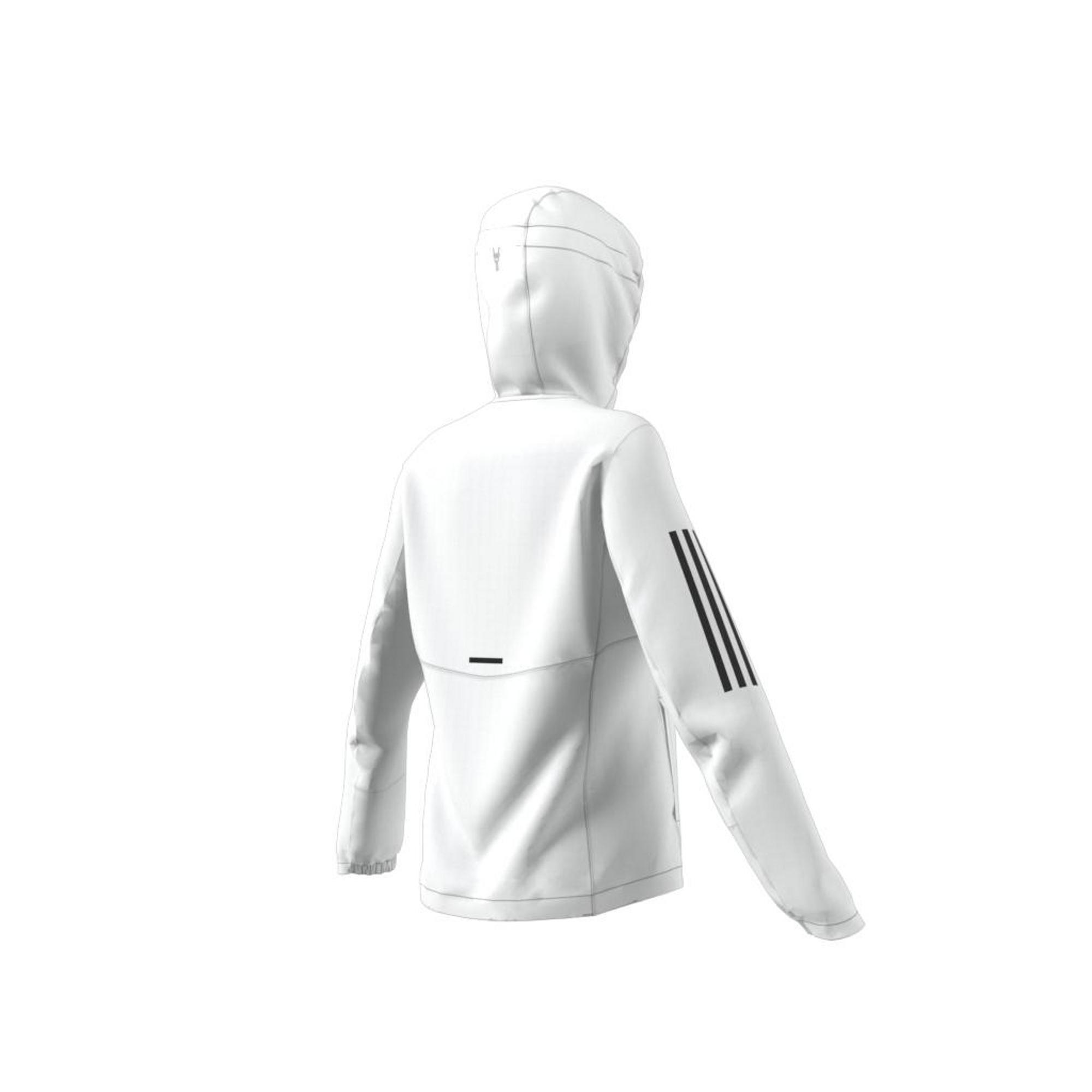 Own The Run Hooded Windbreaker, White, , large image number 15